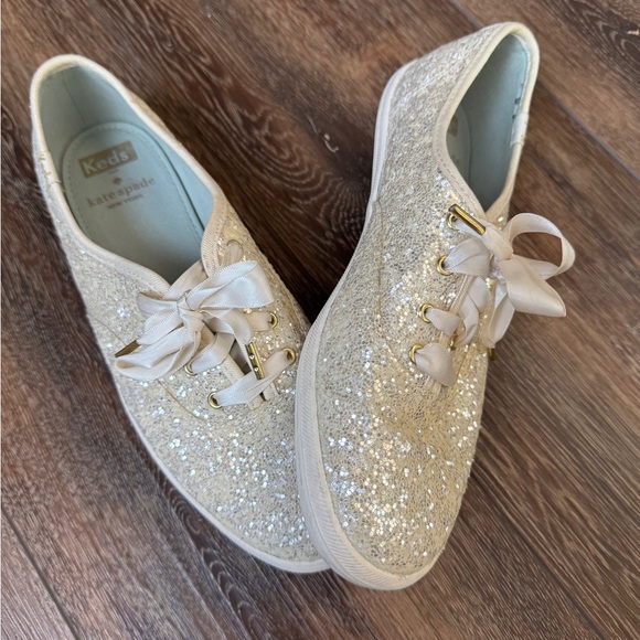 Keds Shoes - Keds Women's Glitter Sneakers - Cream